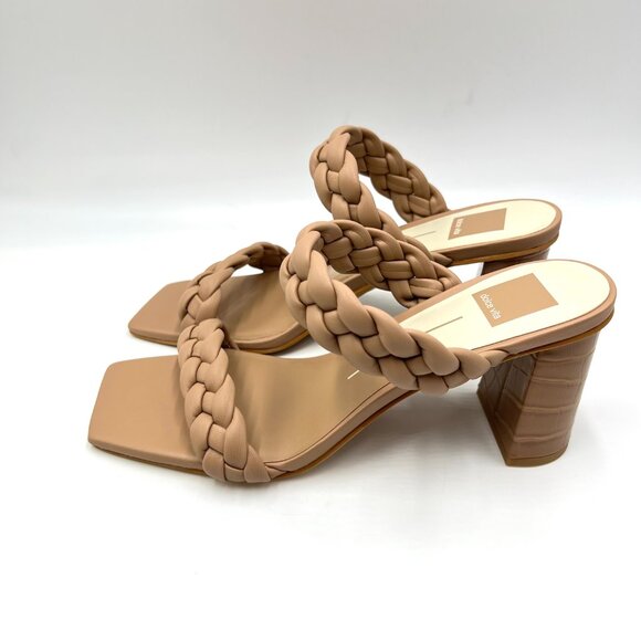 Dolce Vita Womens Size 9.5 Beige Tan Nude Braided Heels Sandals Shoes - Picture 5 of 14